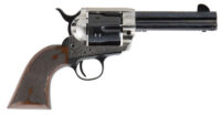 Cimarron PP410LSFW Frontier Pre-War 1896-1940 45 Colt (LC) 6 Shot, 4.75" Blued Steel Barrel, Blued Cylinder, Old Silver Engraved Steel Frame, Checkered Walnut Grip, Exposed Hammer