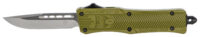 CobraTec Knives SODCTK1SDNS CTK-1 Small 2.75" OTF Drop Point Plain D2 Steel Blade/OD Green Aluminum Handle Features Glass Breaker Includes Pocket Clip