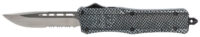 CobraTec Knives MSCFTK1MDS CTK-1 Medium 3" OTF Drop Point Part Serrated D2 Steel Blade/ Carbon Fiber Aluminum Handle Features Glass Breaker Includes Pocket Clip