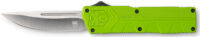 CobraTec Knives ZBGCTLWDNS Lightweight  3.25" OTF Drop Point Plain D2 Steel Blade/Zombie Green Aluminum Handle Includes Pocket Clip