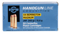 PPU PPH44MH Handgun 44RemMag 240gr Jacketed Hollow Point 50 Per Box/10 Case
