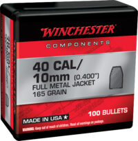 Winchester Ammo WB40TC165X Centerfire Handgun Reloading 40S&W 165gr Full Metal Jacket Truncated Cone 100 Per Box/10 Case