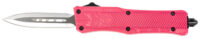 CobraTec Knives SPKCTK1SDAGNS CTK-1 Small 2.75" OTF Dagger Plain D2 Steel Blade, Pink Aluminum Handle Features Glass Breaker