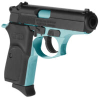 Bersa T380BLM8 Thunder  Micro-Compact Frame 380 ACP 8+1, 3.50" Robin Egg Blue Cerakote Steel Barrel, Matte Black Serrated Steel Slide, Robin Egg Blue Cerakote Aluminum Frame