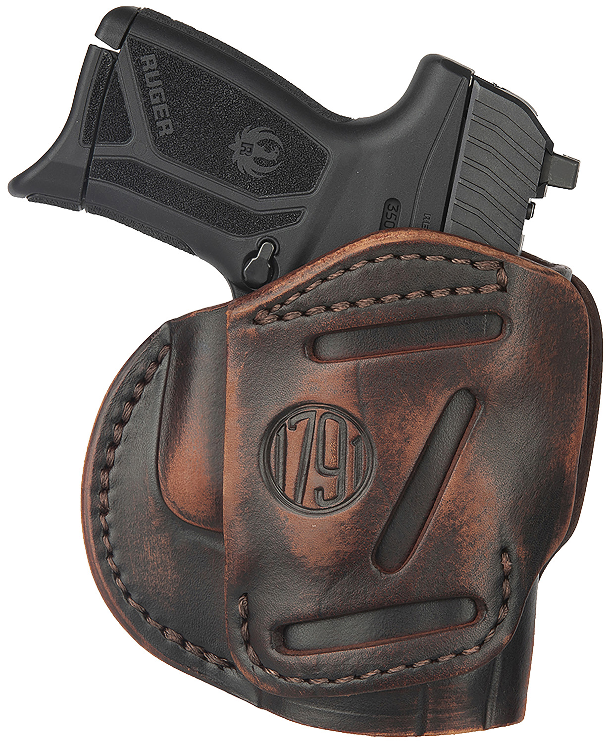 1791 Gunleather 3WH4VTGA 3-Way IWB/OWB Size 04 Vintage Leather Belt Loop Fits Springfield XD Fits Walther PPS Fits Springfield XDS Fits Taurus G2C Ambidextrous Hand