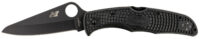 Spyderco C91PBBK2 Pacific Salt 2 3.78" Folding Drop Point Plain Black H2 Steel Blade/ Black Textured FRN Handle