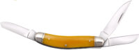 Cold Steel CSFLGSTKMY Gentleman's Stockman 2"/2.10"/2.50" Folding Clip/Sheepsfoot/Spey Plain 8Cr13MoV SS Blade/Yellow w/Polished Bolsters Bone Handle