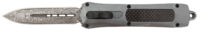 Steel River Knives A163BDD Spartan  3.50" OTF Dagger Plain Damascus 440C SS Blade/Gray w/Carbon Fiber Inlay Aluminum Zinc Alloy Handle