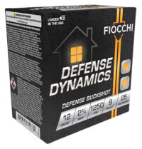 Fiocchi 12EX9P Defense Dynamics Defense Buckshot 12Gauge 2.75" 25 Per Box/10 Case