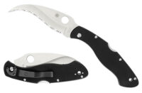 Spyderco C12GS Civilian CLIPIT 4.09" Folding Serrated Satin VG-10 SS Blade/ Black Textured G10 Handle Includes Pocket Clip