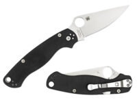 Spyderco C81GPLE2 Para Military 2 3.42" Folding Plain Satin CPM S45VN SS Blade Black Textured G10 Handle Left Hand Includes Pocket Clip
