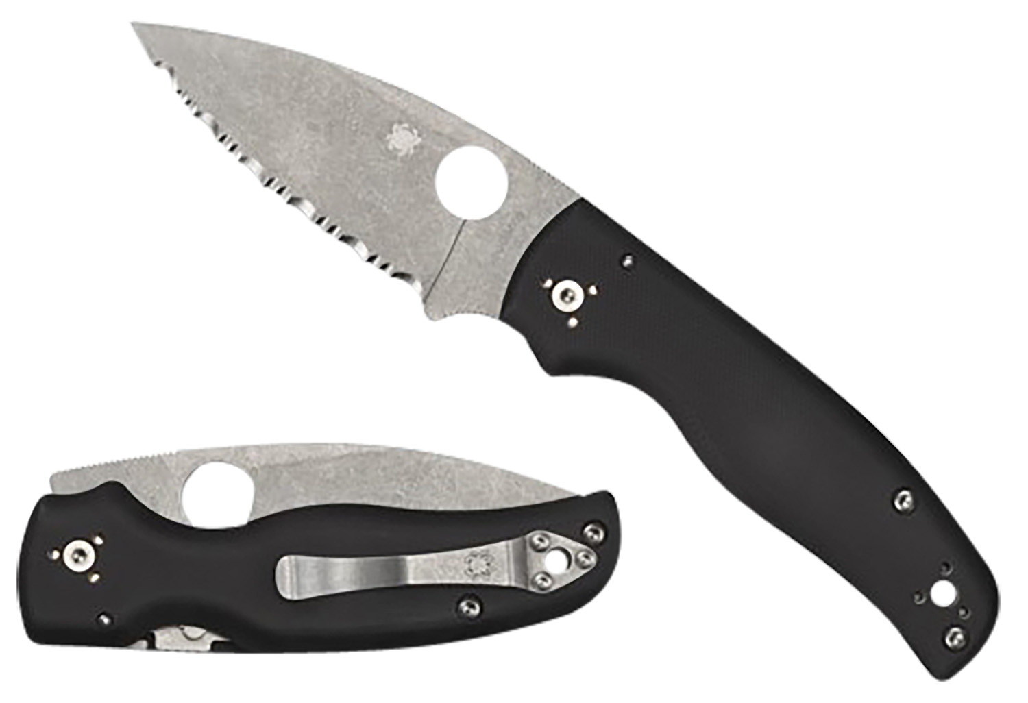Spyderco C229GP Shaman 3.58" Folding Plain Stonewashed CPM S30V SS Blade/Black Textured G10 Handle Includes Pocket Clip