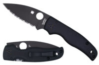 Spyderco C229GSBK Shaman  3.58" Folding Serrated Black DLC CPM S30V SS Blade/Black Textured G10 Handle Includes Pocket Clip