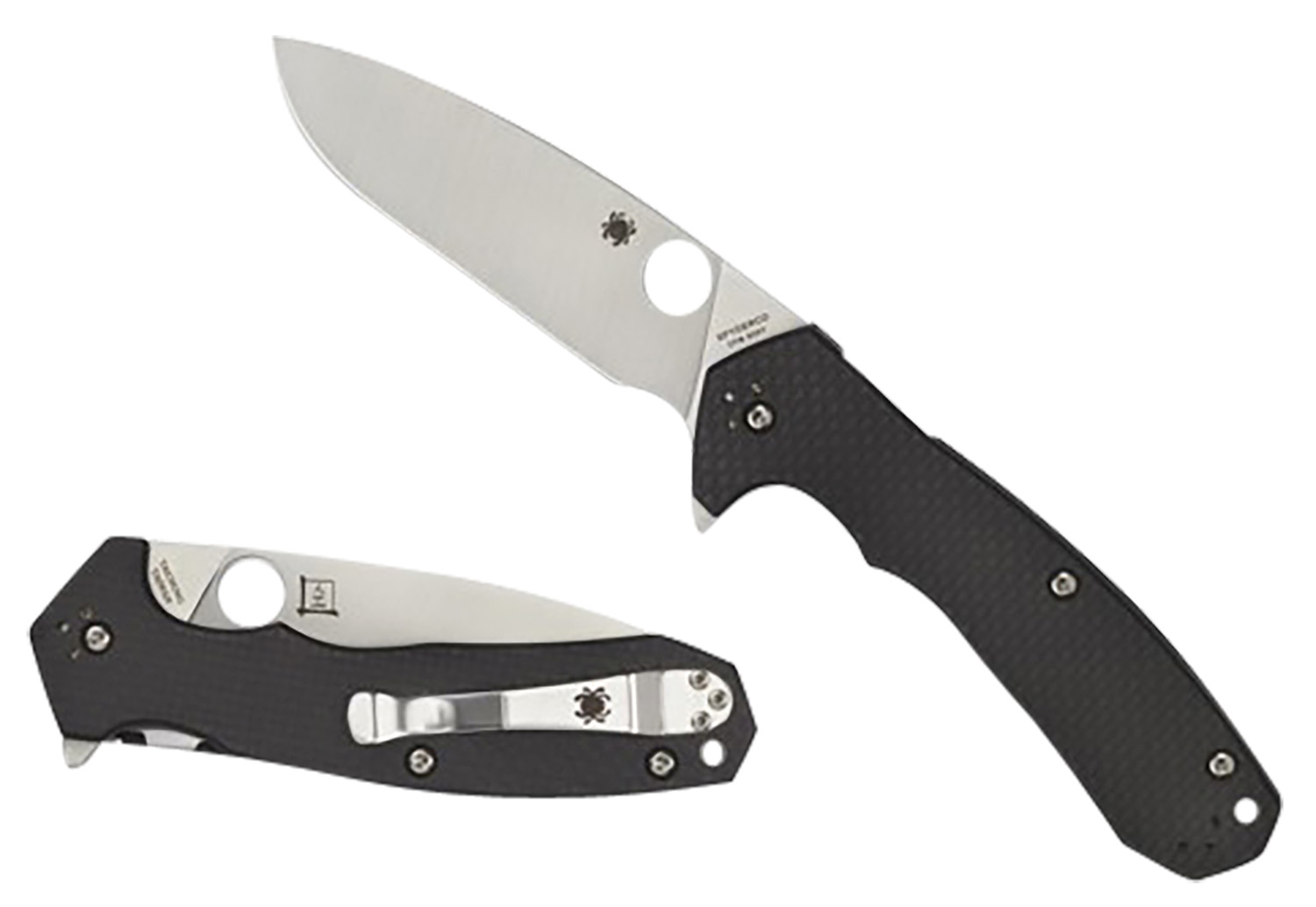 Spyderco C234CFP Amalgam 3.80" Folding Drop Point Plain Satin CPM S30V SS Blade/Black Textured Carbon Fiber/G10 Handle Includes Pocket Clip