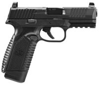 FN 66101387 545 MRD Full Size Frame 45 ACP 15+1, 4.10" Black Target Crown Steel Barrel, Black PVD Optic Cut/Serrated Steel Slide & Polymer Frame w/Picatinny Rail,  Ambidextrous