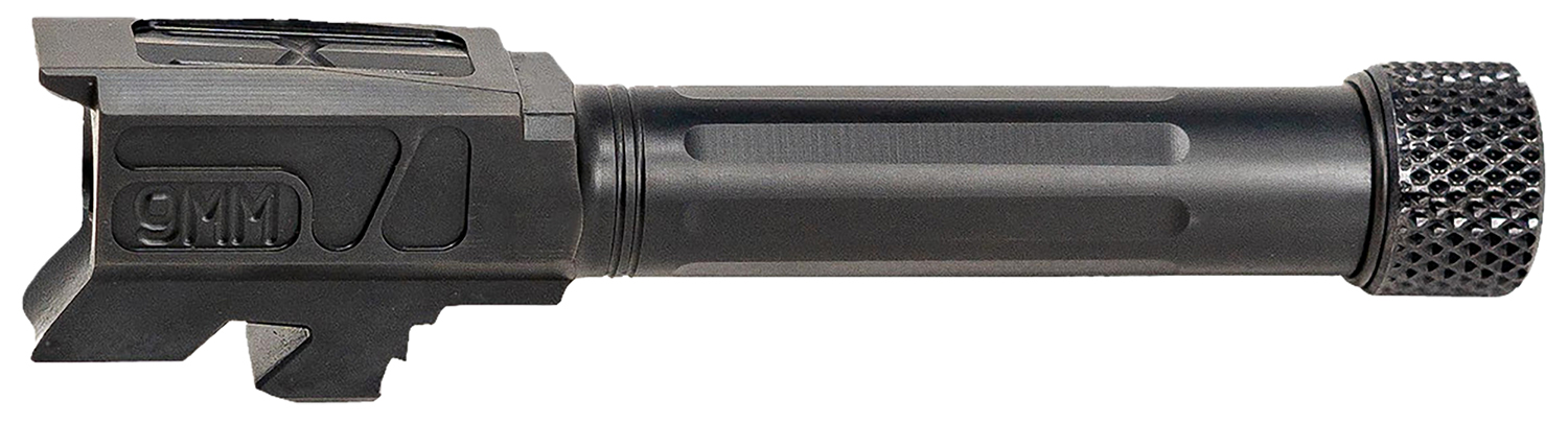 Faxon Firearms GB910N43SGQT Match Series 9mm Luger Compatible w/Glock 43/43X, Fluted Threaded Black Nitride Stainless Steel