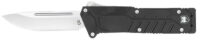CobraTec Knives BLKSFDNS Special Forces  3.25" OTF Drop Point Plain Satin D2 Steel Blade, 4.75" Black Textured Anodized Aluminum Handle