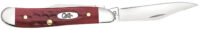 Case 00781 Peanut Medium 2.10"/1.53" Folding Clip Point/Pen Plain Mirror Polished Tru-Sharp SS Blade Corn Cob Jigged Old Red Bone Handle
