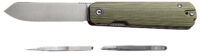 Civivi Knives C21004B-1 Sendy  2.83" Folding Spey Point Plain Satin Nitro-V Steel Blade. Green Textured G10 Handle