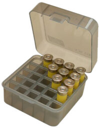 MTM Case-Gard S25D41 Shotshell Box Flip-Top Multi Gauge Shotgun Clear Smoke Polypropylene 25rd
