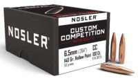 Nosler 26725 Custom Competition 6.5Creedmoor 140gr Hollow Point Boat Tail 100/Box