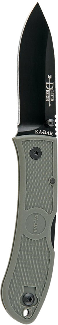 Ka-Bar 4062FG Dozier Hunter 3" Folding Drop Point Plain Japanese AUS-8A SS Blade Zytel Foliage Green Handle