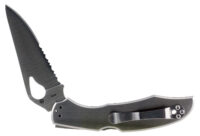 Spyderco BY03PS2 Byrd Cara Cara 2 3.75" Folding Drop Point, Part Serrated 8Cr13MoV SS Blade, Stainless Steel Handle, Includes Pocket Clip