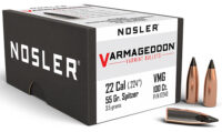 Nosler 17240 Varmageddon 22Cal 55gr Flat Base Tipped 100/Box