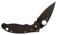 Spyderco C101PBBK2 Manix 2 Lightweight 3.37" Folding Drop Point Plain Black DLC BD1 Steel Blade Black FRCP Handle Includes Pocket Clip