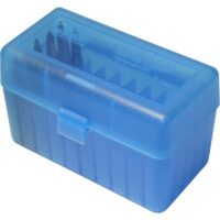 MTM Case-Gard R-50 Series Rifle Ammo Box .300 WSM/45-70/7mm R SAUM Clear Blue