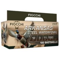 Fiocchi Arkansas Steel Waterfowl Shotshells 12ga 3" 1-1/5oz 1550 fps #3 100/ct
