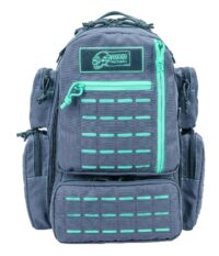 VOODOO TACTICAL MINI TOBAGO PACK WITH DIE CUT MOLLE (GRAY WITH TEAL STITCHING)