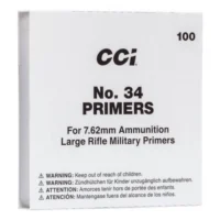 CCI PRIMER NO.34 NATO 100 RD/BX 10BX/BRICK 50 BX/CS