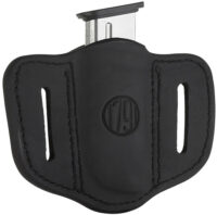 1791 Gunleather MAG11SBLA MAG1.1 Single Mag Holster Stealth Black Leather Belt Slide Compatible w/ Single Stack Ambidextrous