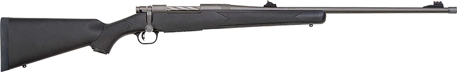Mossberg 28136 Patriot Full Size 338 Win Mag 3+1 24" Stainless Cerakote Threaded Barrel, Drilled & Tapped Cerakote Stainless Steel Receiver, Black Fixed Synthetic Stock, Right Hand