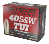 Fort Scott Munitions 400125SCV Tumble Upon Impact (TUI)  40S&W 125gr Solid Copper Spun 20 Per Box/25 Case