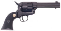 Cimarron ASPLINK1 Plinkerton  22 LR 6 Shot 4.75" Matte Black Steel Barrel, Frame & Cylinder, Black Checkered Plastic w/Medallion Grip, Exposed Hammer