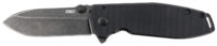 CRKT 2495K SQUID XM 2.95" Folding Drop Point Plain Black Stonewashed D2 Steel Blade/Black G10/SS Handle Includes Pocket Clip