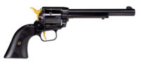 Heritage Mfg RR22B6-GLD Rough Rider  22 LR 6 Shot 6.50" Black Oxide Alloy Steel Barrel, Black w/Gold Accents Steel Frame, Black Oxide Cylinder, Black Laminate Wood Grip, Manual Safety, Exposed Hammer