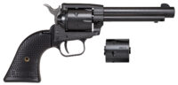 Heritage Mfg SRR22MBS4PG Rough Rider  22 LR/22 WMR 6 Shot, 4.75" Black Satin Steel Barrel, Frame & Cylinder, Black Polymer Grip, Exposed Hammer