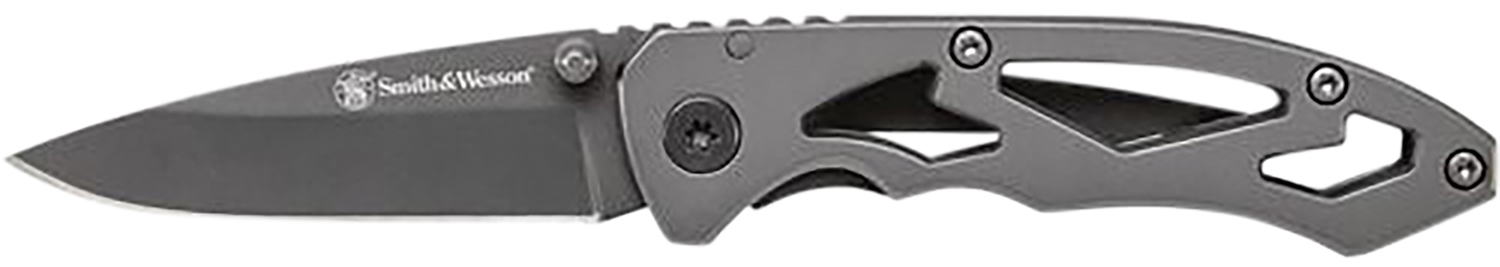 Smith & Wesson Knives CK400CP Skeletonized 2.20" Folding Drop Point Plain Stainless Steel Blade 3.20" Handle Includes Pocket Clip