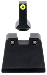 Trijicon GL243C601143 Suppressor/Optic Height Sights Green/Tritium Yellow Outline Front Sight-Green/Tritium Black Outline Rear Sight Glock 42/43/43X Slim Frame