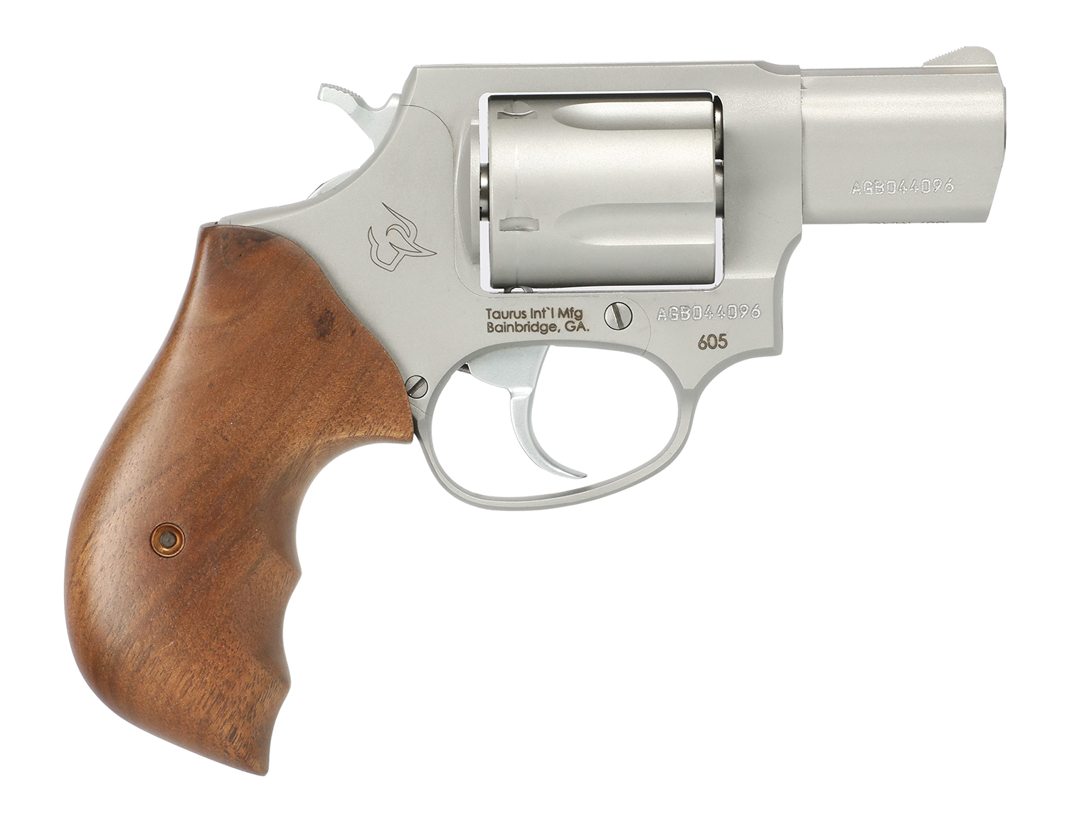 Taurus 2-605029TW 605 Small Frame 357 Mag/38 Special +P 5 Shot 2" Matte Stainless Steel Barrel, Cylinder & Frame, Walnut Grips, Transfer Bar Safety