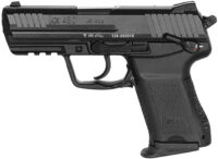 HK 81001111 HK45C V1 Compact Frame 45 ACP 8+1 3.94" Black Polygonal Rifled Barrel, Black Serrated Steel Slide, Black Polymer Frame w/Picatinny Rail, Black Interchangeable Backstrap Grip, Ambidextrous