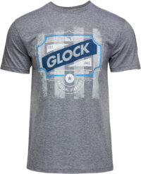 Glock AP96208 Blue Line Tee  Gray Ringspun Cotton/Polyester Short Sleeve XL