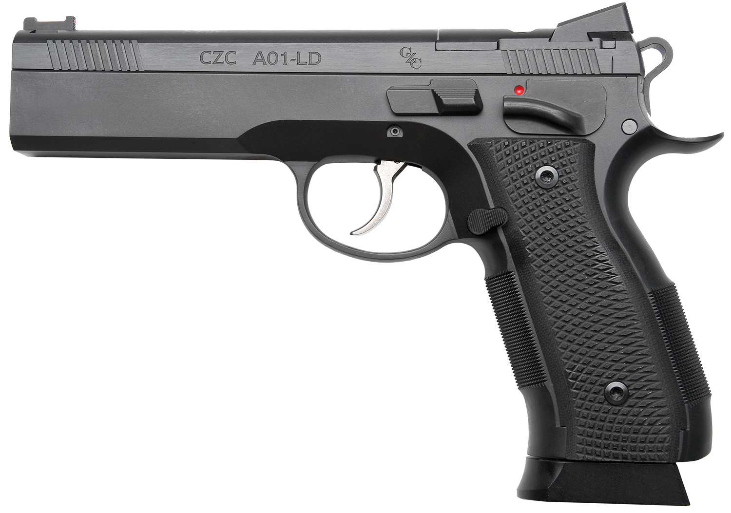 Cz Custom Shop 96336 A01-LD 9mm Luger 19+1 5" Match Grade Bull Barrel, Black Optic Cut/Serrated Steel Slide, Black Polycoat Steel Frame w/Beavertail, Black G10 Grip, Long Dustcover