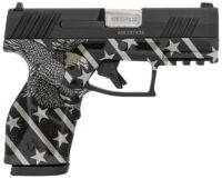 Taurus 1-GX2931-10EN1 GX2  Compact Frame 9mm Luger 10+1 3.38" Stainless Steel Barrel, Matte Black Serrated Alloy Steel Slide, Black w/Eagle, Stars & Stripes Polymer Frame w/Accessory Rail