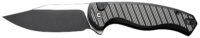 Civivi Knives C23040B-1 Stormhowl  3.30" Folding Clip Point Plain Black Stonewashed Nitro-V Steel Blade, Milled Black Aluminum Handle