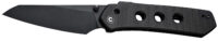 Civivi Knives C22036-1 Vision FG  3.54" Folding Tanto Plain Black Nitro-V Steel Blade, Black Textured G10 Handle