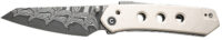 Civivi Knives C22036-DS1 Vision FG  3.54" Folding Reverse Tanto Plain Damascus Blade, Ivory G10 Handle